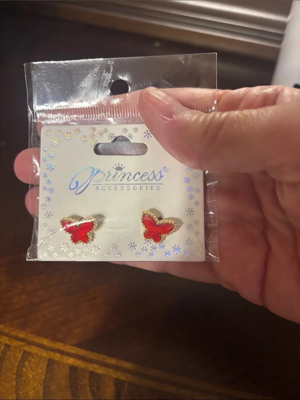 NIP Red Butterfly Kids Stud Earrings